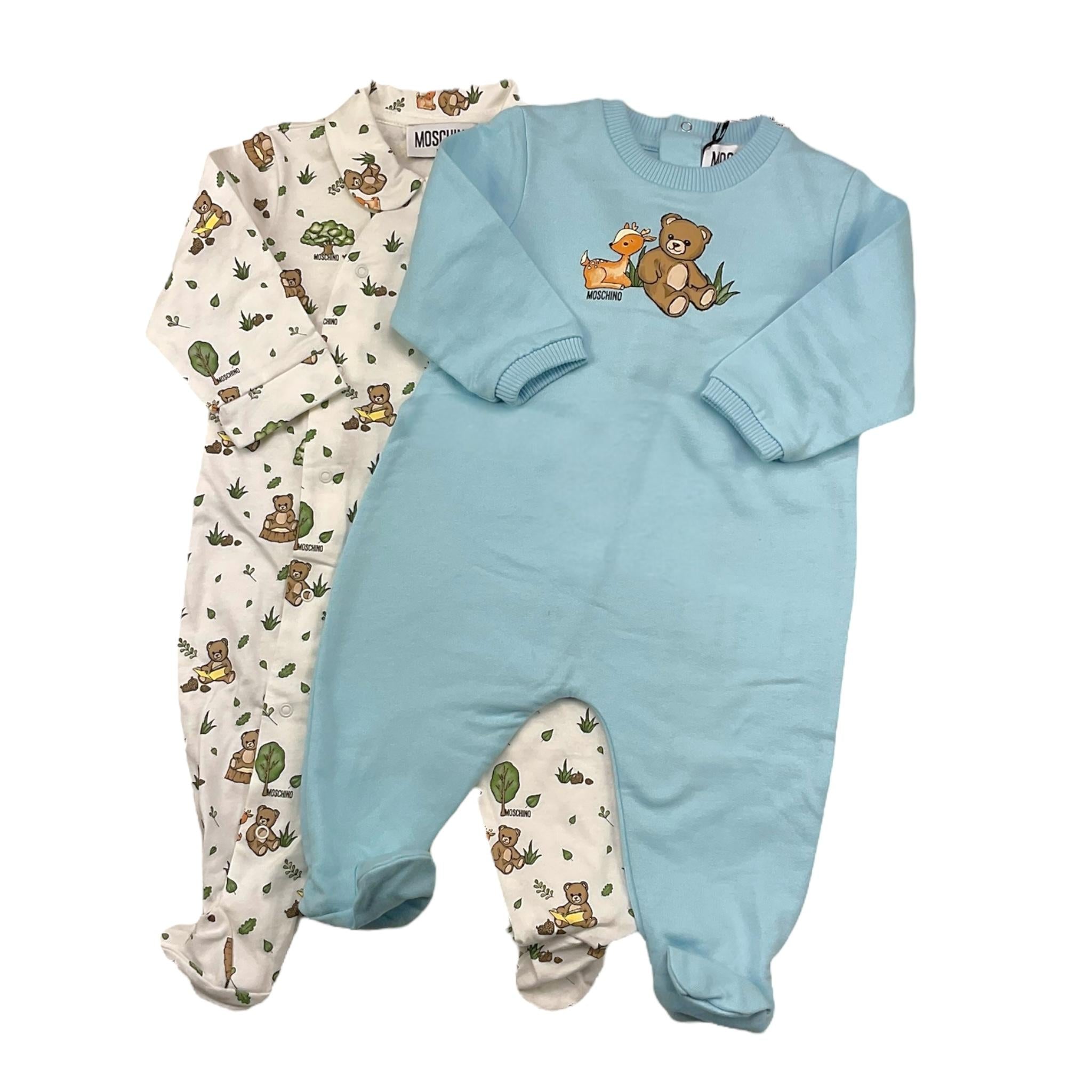 MOSCHINO set tutine bicolore Bianco/azzurro per Neonato MUY08E BIANCO/AZZURRO MOSCHINO