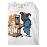 EMC shirt girocollo tinta unita con stampa in contrasto Bianco per Bambino BX2310 BIANCO EMC