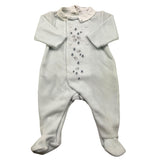 TARTINE ET CHOCOLAT tutina manica lunga tinta unita in ciniglia Azzurro per Neonato TX54070 AZZURRO TARTINE ET CHOCOLAT