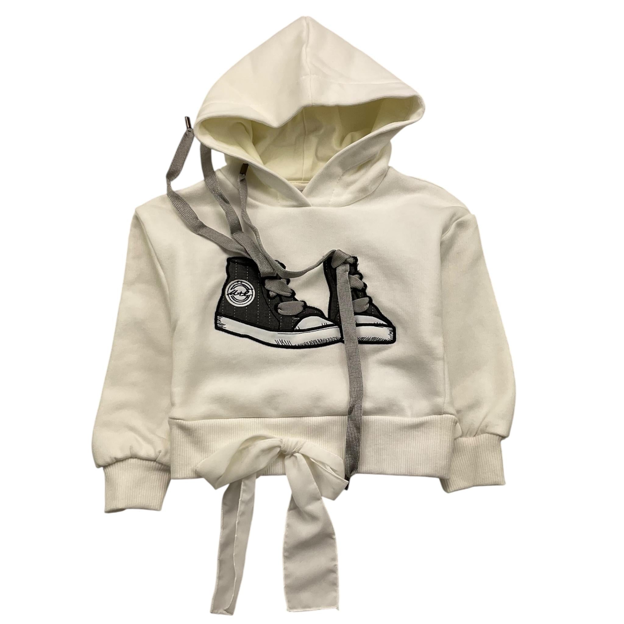 M+E' felpa chiusa con cappuccio tinta unita Bianco per Bambina UE1557J BIANCO M+E'