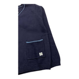 CARRE'MENT BEAU cardigan tinta unita cn profili in contrasto Blu per Bambino Y05271 BLU CARRE'MENT BEAU