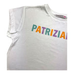 PATRIZIA PEPE t-shirt girocollo tinta unita con stampa in contrasto modello crop Bianco per Bambina 7M0802 BIANCO PATRIZIA PEPE