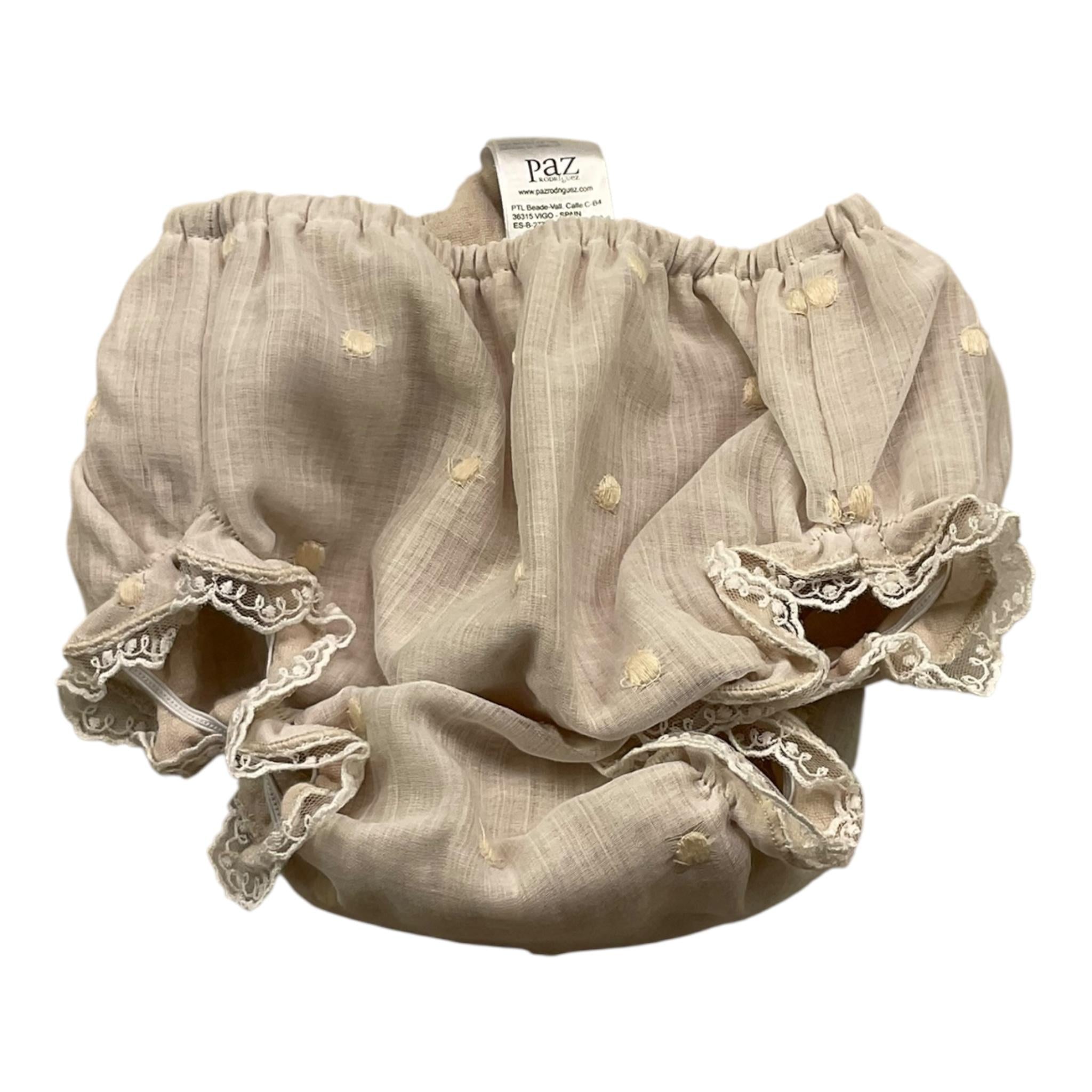 PAZ RODRIGUEZ set abito manica lunga con culotte tinta unita Beige per Neonata 004150918 BEIGE PAZ RODRIGUEZ