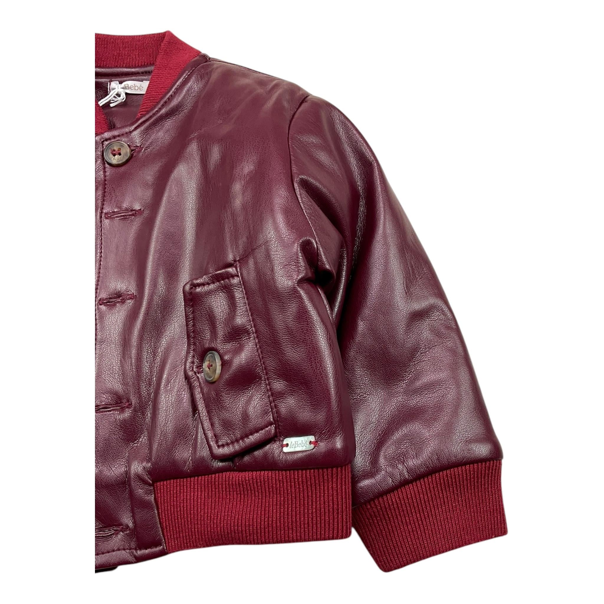 LE BEBE' giubbino in similpelle tinta unita Bordeaux per Neonato LBB5176 BORDEAUX LE BEBE'