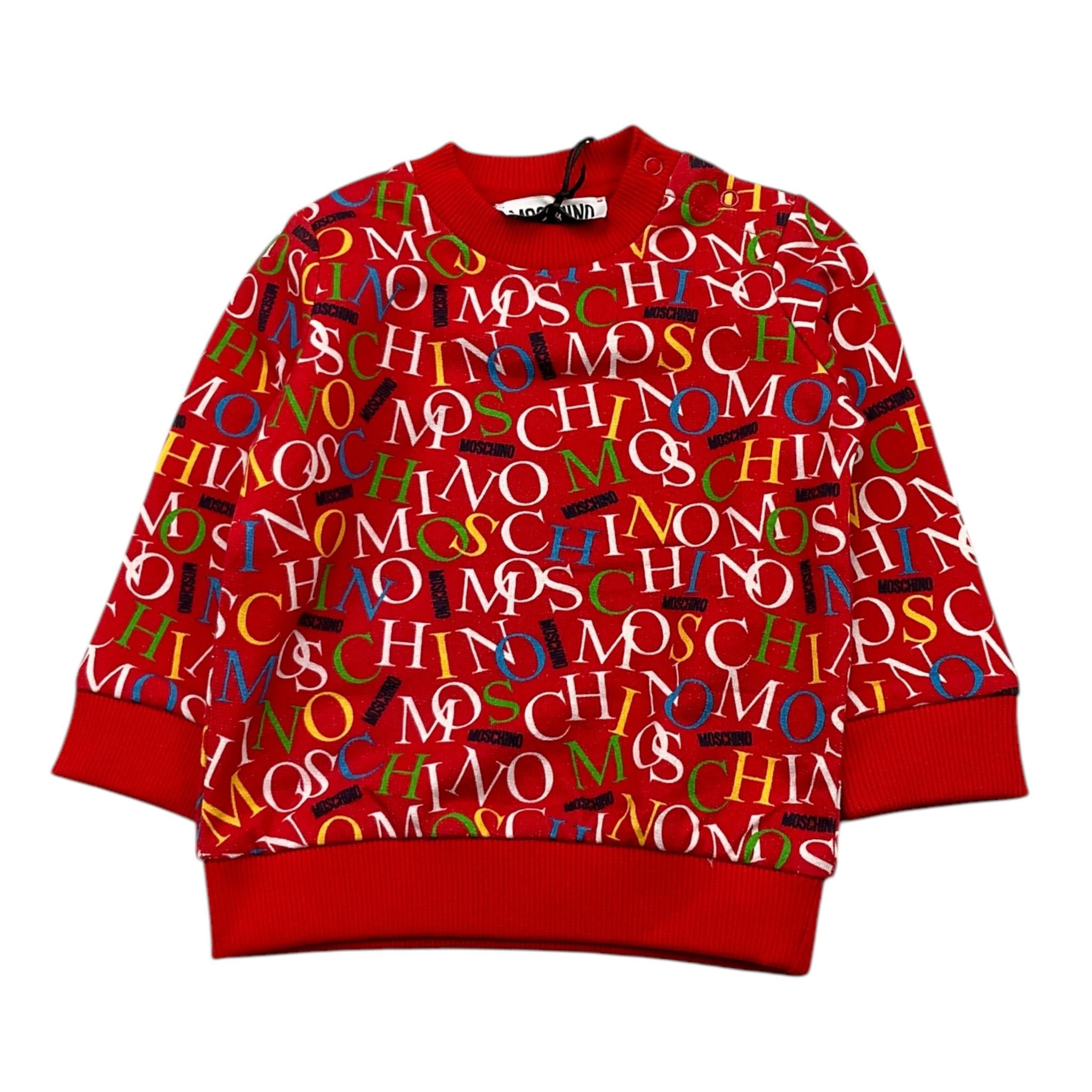 MOSCHINO felpa tinta unita logata Rosso per Neonato MUF060 ROSSO MOSCHINO