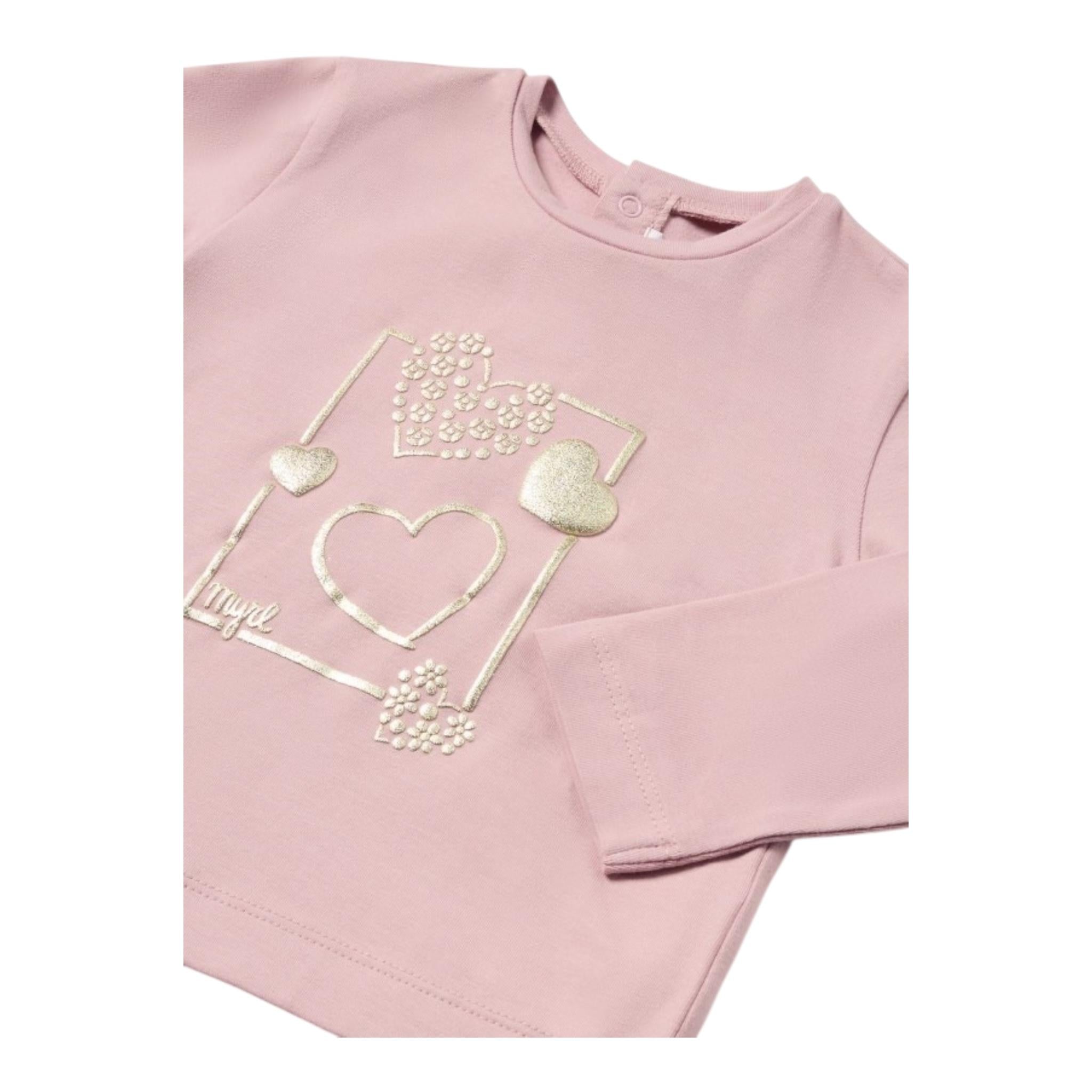 MAYORAL shirt girocollo tinta unita con stampa Rosa per Bambina 116J ROSA MAYORAL