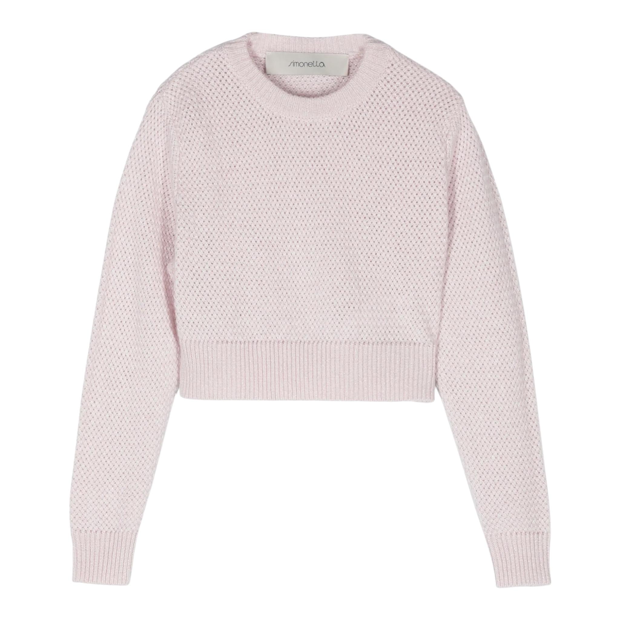 SIMONETTA maglia girocollo modello crop Rosa per Bambina SV9A00 ROSA SIMONETTA