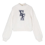 ELISABETTA FRANCHI maglia tinta unita collo alto con logo Panna per Bambina EGMA030J PANNA ELISABETTA FRANCHI