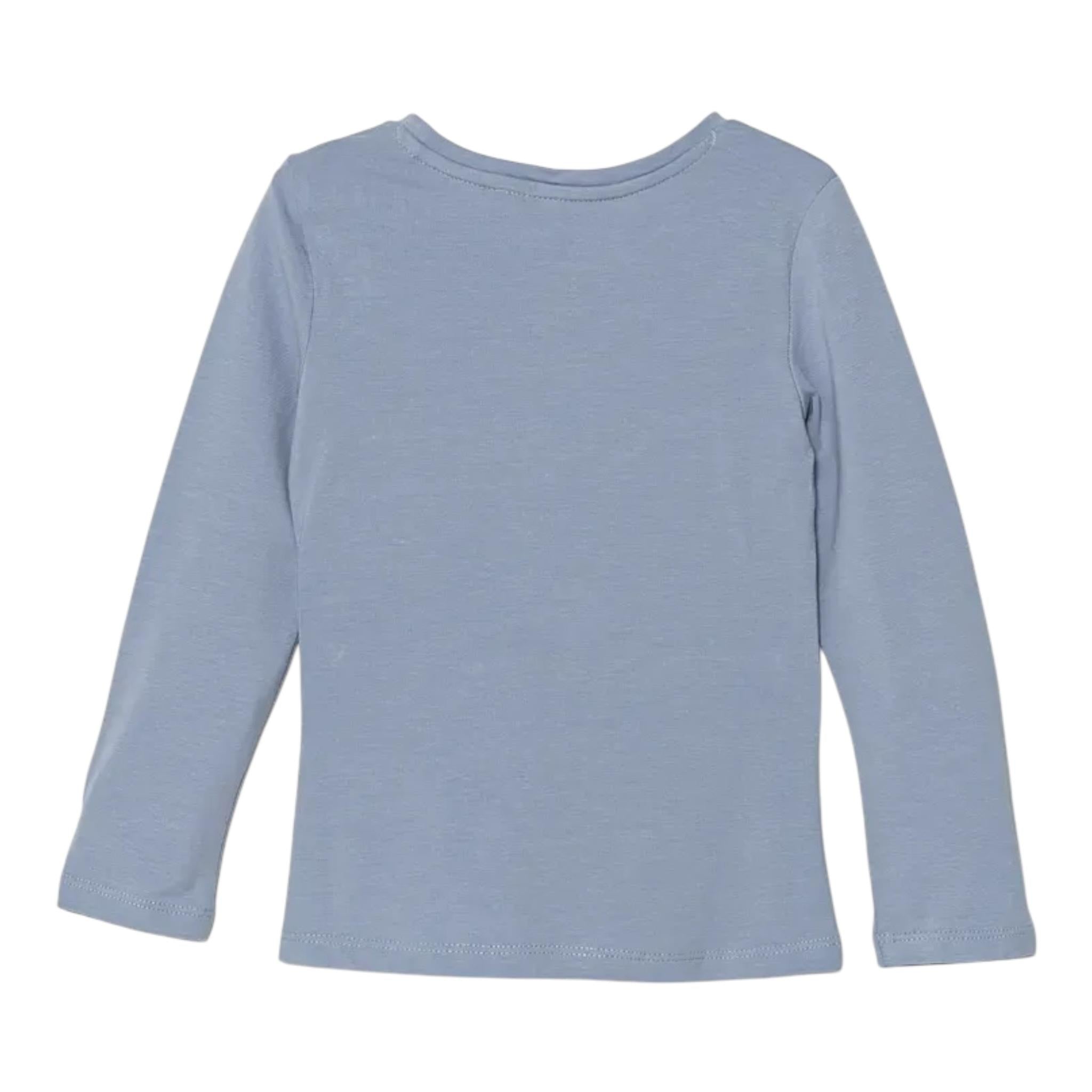 GUESS shirt girocollo tinta unita con stampa in contrasto Azzurro per Bambina K4BI06J1314 AZZURRO GUESS