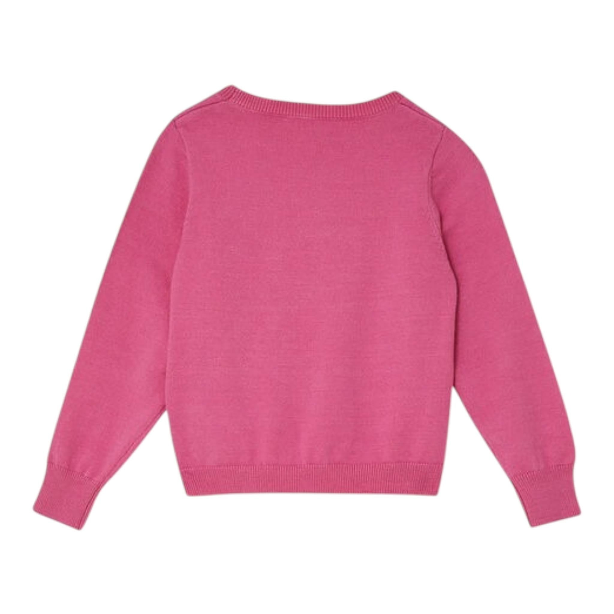 LIU JO maglia girocollo tinta unita con stampa logo Rosa per Bambina KF4039XX ROSA LIU JO