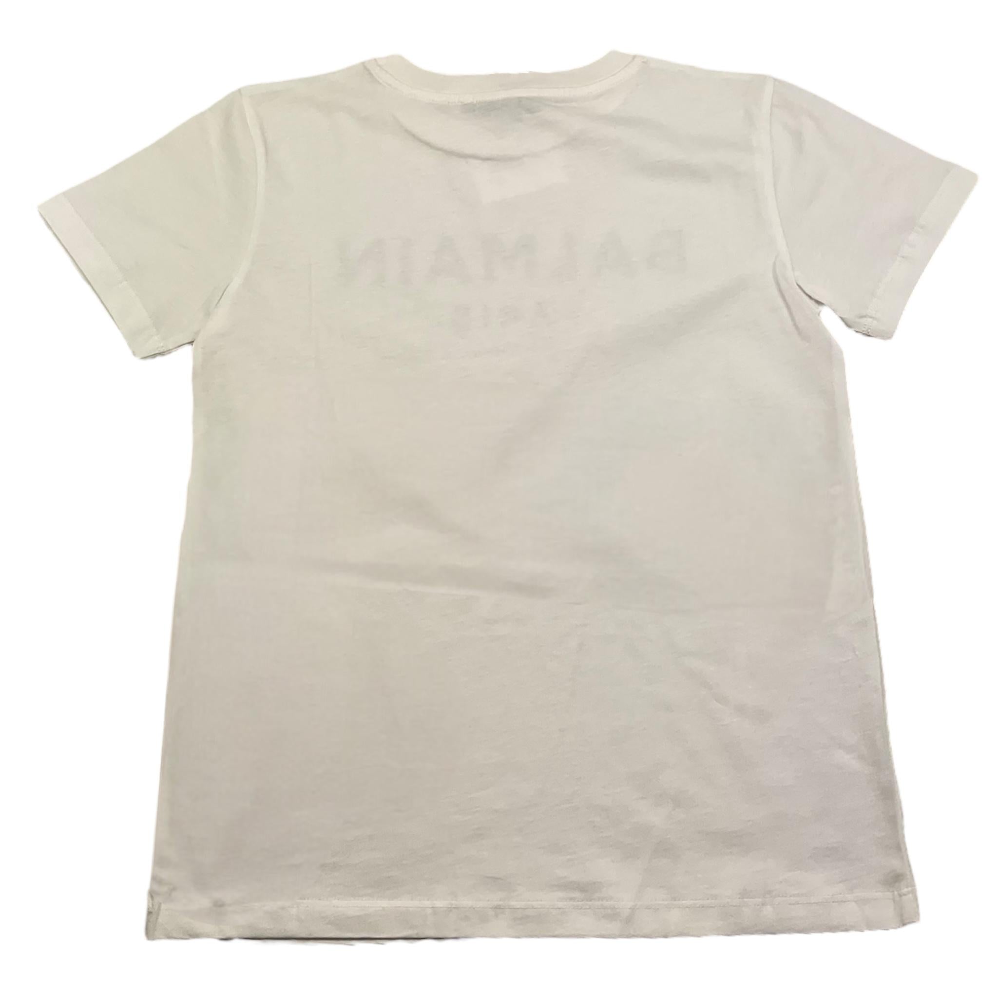 BALMAIN t-shirt girocollo tinta unita cn logo Bianco per Bambino BS8P41 BIANCO BALMAIN