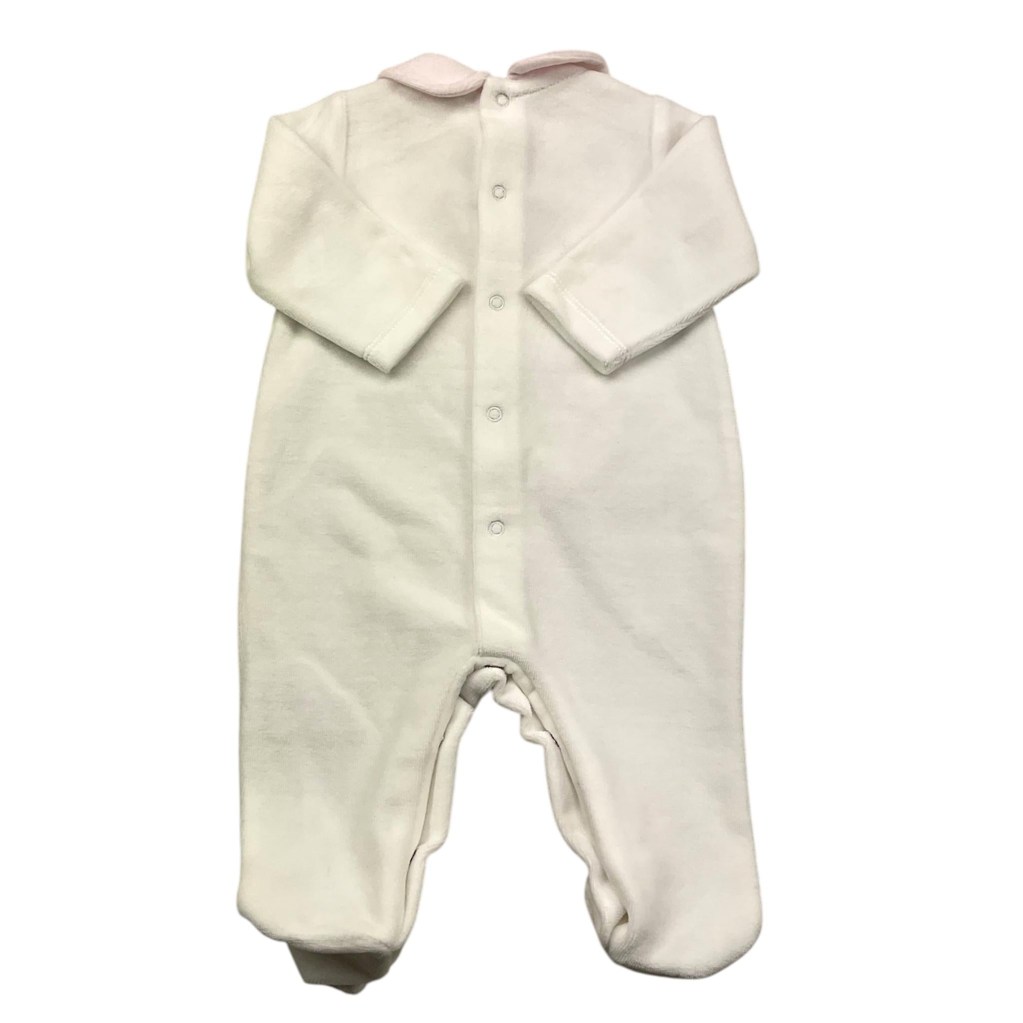 LE BEBE' tutina in ciniglia tinta unita Bianco per Neonata LBG6166 BIANCO LE BEBE'