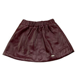 LE BEBE' gonna in ecopelle tinta unita con elastico in vita Bordeaux per Neonata LBG6072 BORDEAUX LE BEBE'