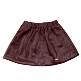 LE BEBE' gonna in ecopelle tinta unita con elastico in vita Bordeaux per Neonata LBG6072 BORDEAUX LE BEBE'