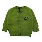 DANIELE ALESSANDRINI cardigan tinta unita con logo Verde per Neonato 1291W00060N VERDE DANIELE ALESSANDRINI