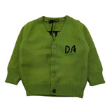 DANIELE ALESSANDRINI cardigan tinta unita con logo Verde per Neonato 1291W00060N VERDE DANIELE ALESSANDRINI