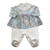 BARCELLINO tutina tinta unita con fantasia Azzurro per Neonata 116101 AZZURRO BARCELLINO