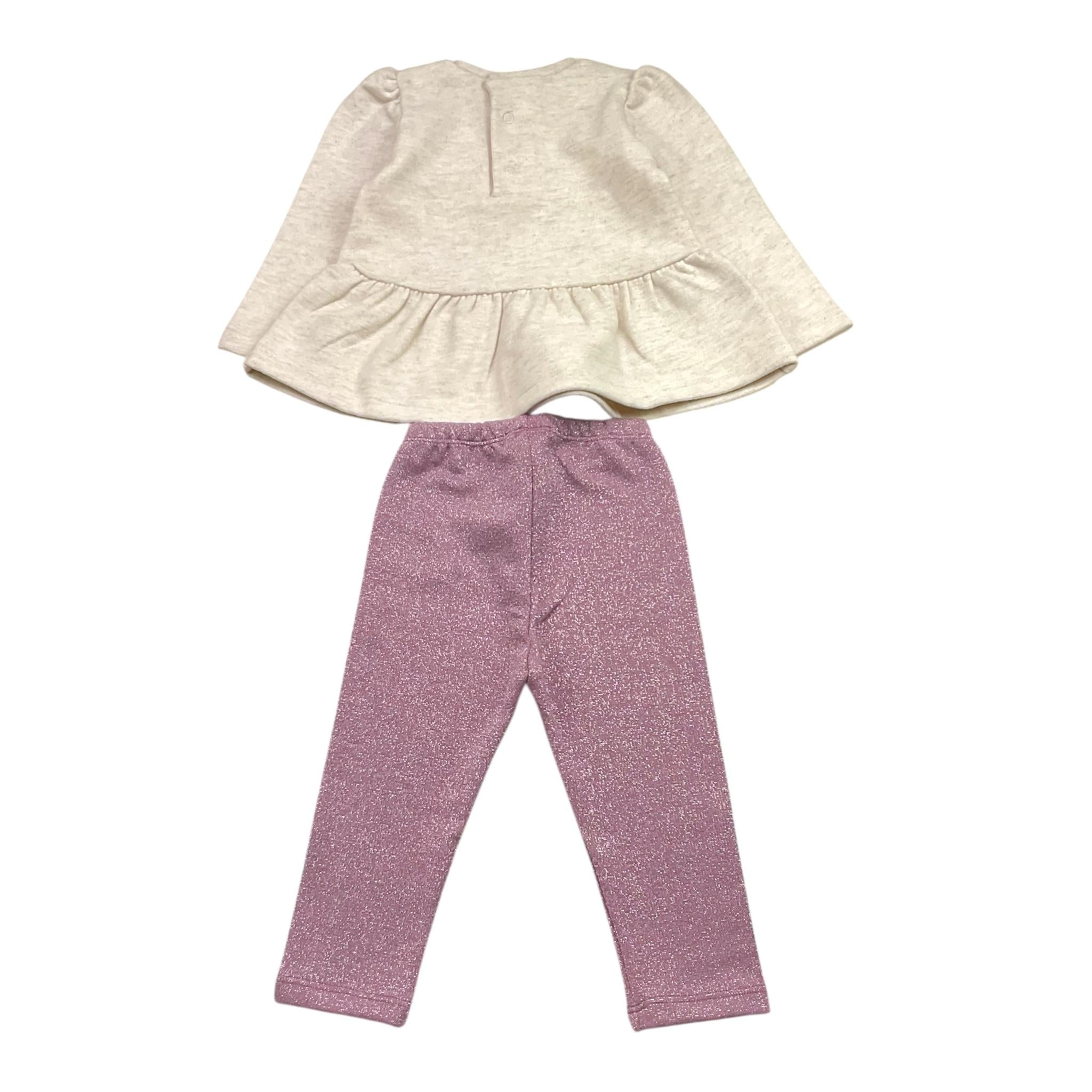 MAYORAL completo 2pz felpa-leggins bicolore Beige/viola per Neonata 2708 BEIGE/VIOLA MAYORAL
