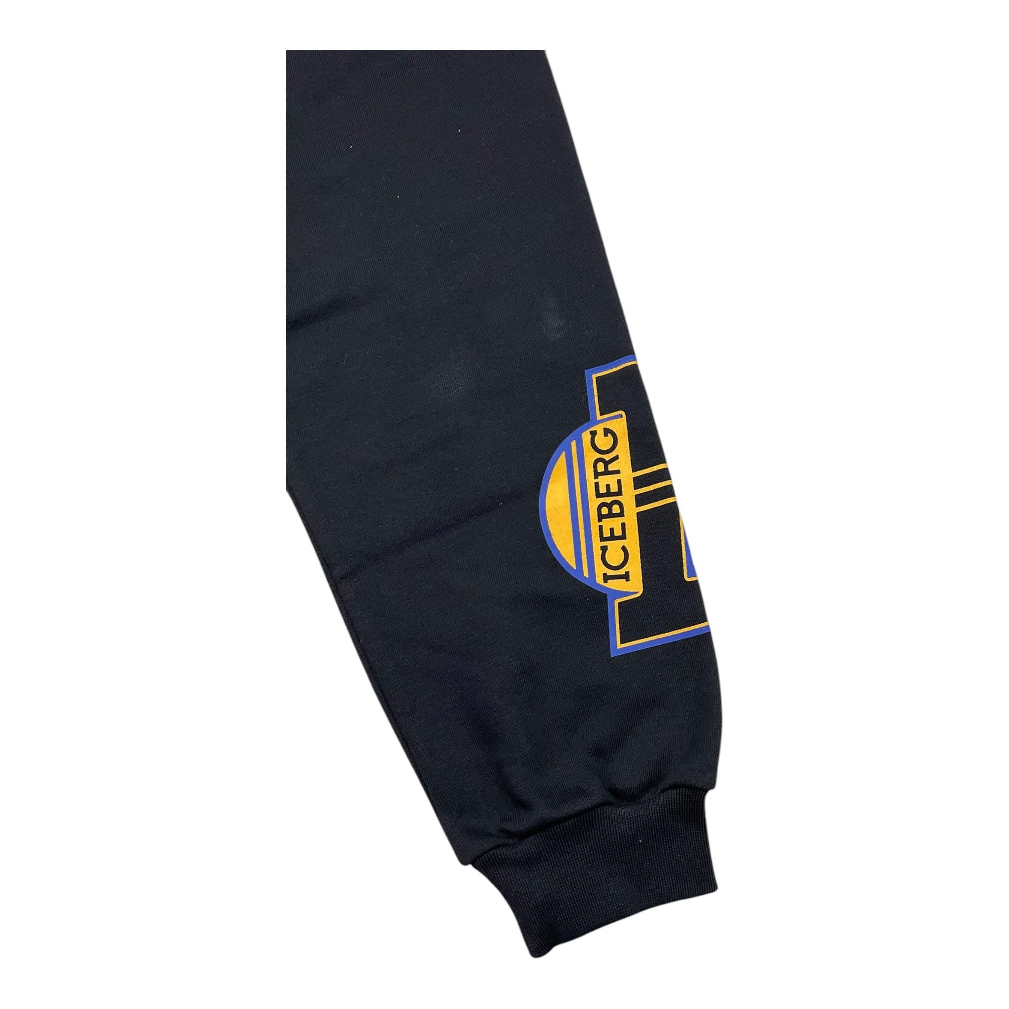 ICEBERG pantalone tuta tinta unita con stampa in contrasto Nero per Bambino PFICE5303J NERO ICEBERG