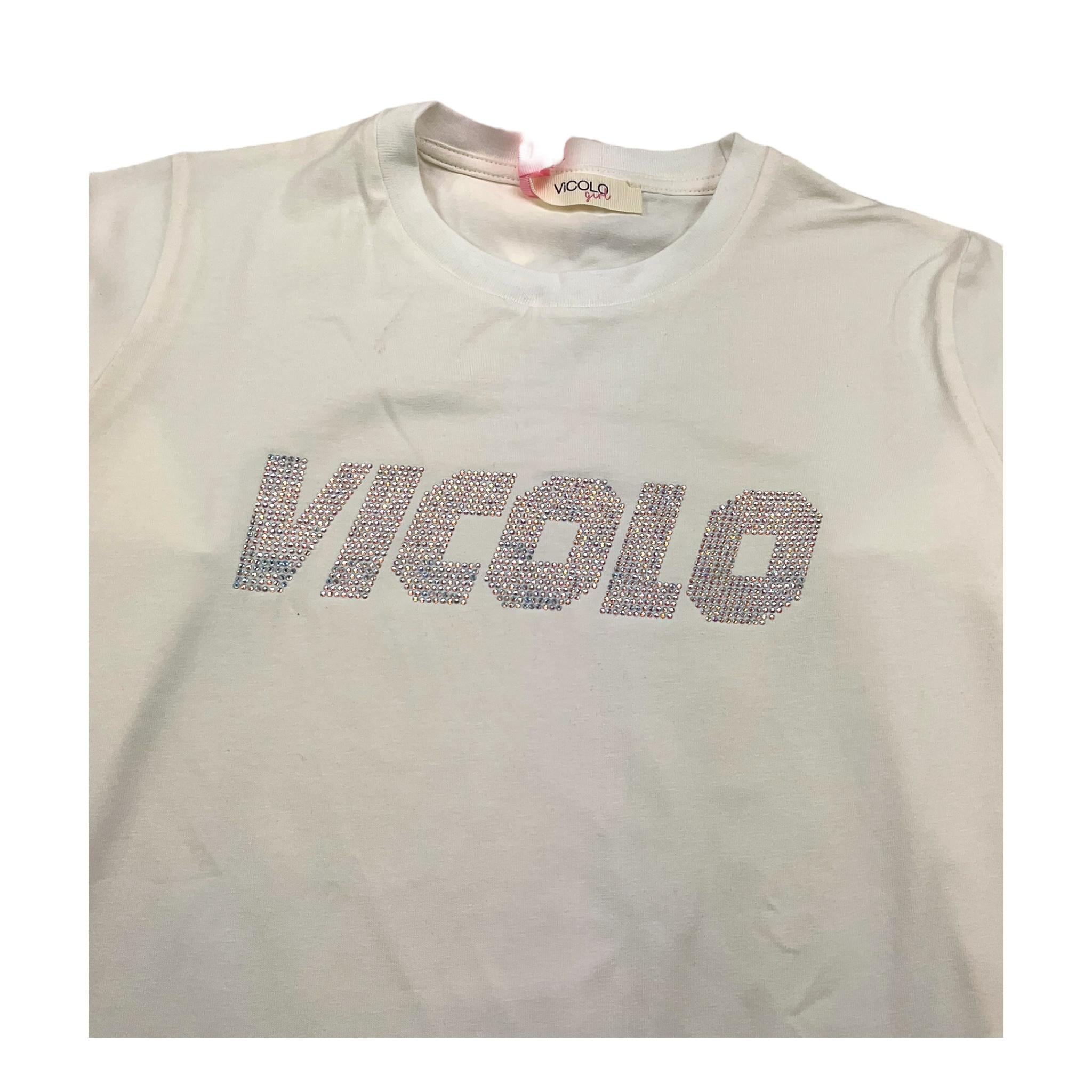 VICOLO shirt girocollo tinta unita cn logo Bianco per Bambina 3141M00077 BIANCO VICOLO