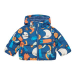 STELLA McCARTNEY giubbino tinta unita con cappuccio e stampa in contrasto Blu per Neonato 7V2507 BLU STELLA McCARTNEY