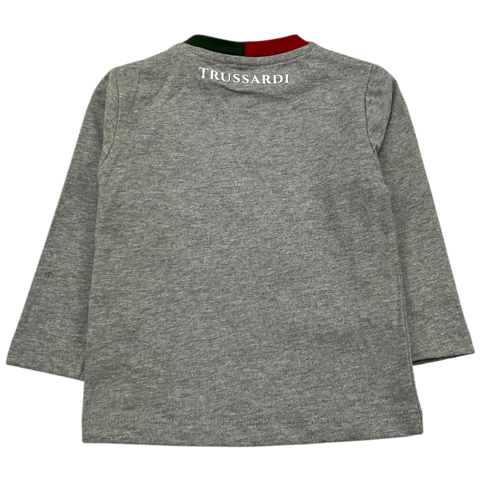 TRUSSARDI shirt girocollo tinta unita con stampa in contrasto Grigio per Neonato TIA25052TS GRIGIO TRUSSARDI