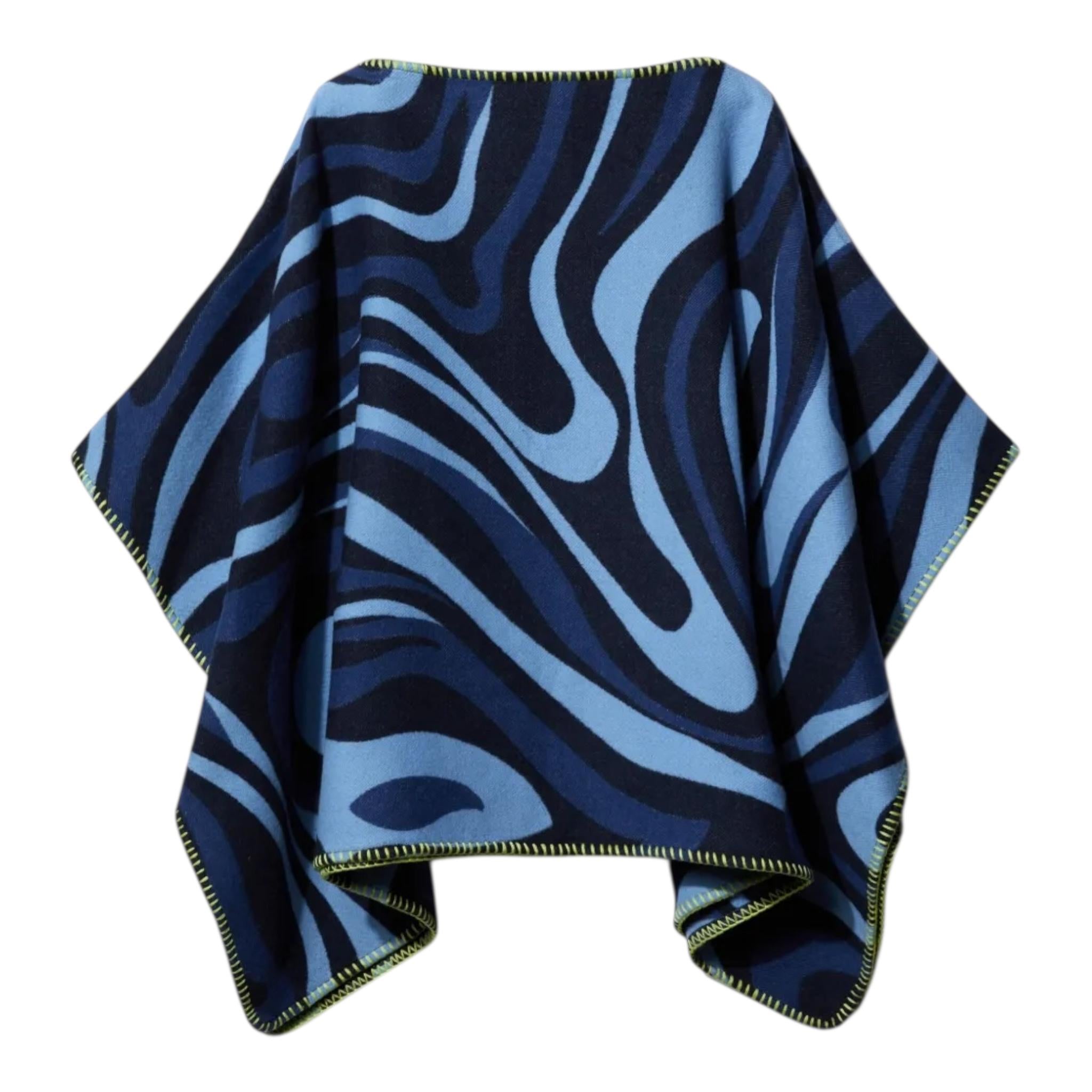 EMILIO PUCCI mantella tinta unita con fantasia Blu per Bambina PT2A90 BLU EMILIO PUCCI