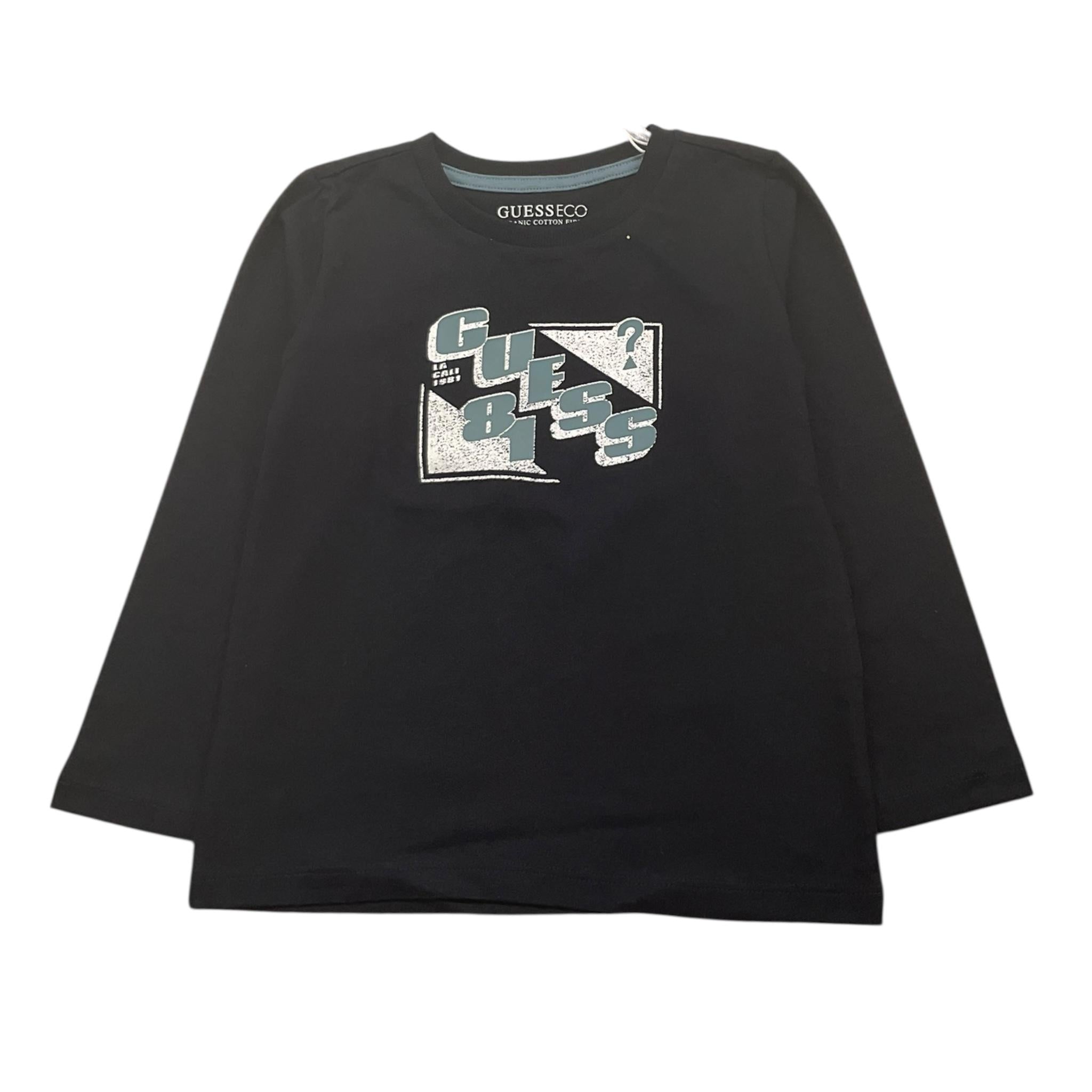 GUESS shirt girocollo tinta unita con stampa in contrasto Blu per Bambino N3BI03I3Z14 BLU GUESS