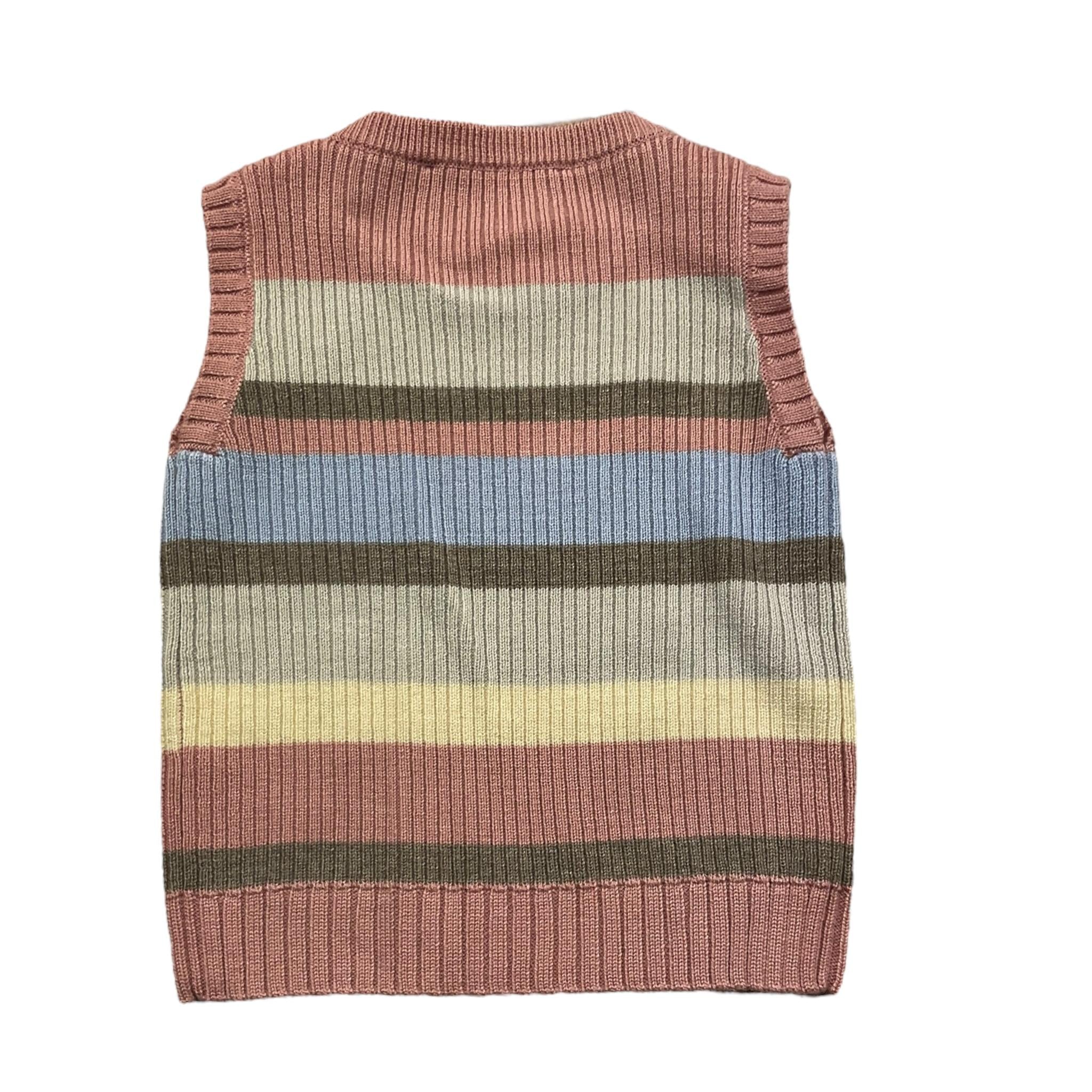 TRUSSARDI gilet tinta unita con fantasia a righe Rosa per Neonata TIA25186GL ROSA TRUSSARDI