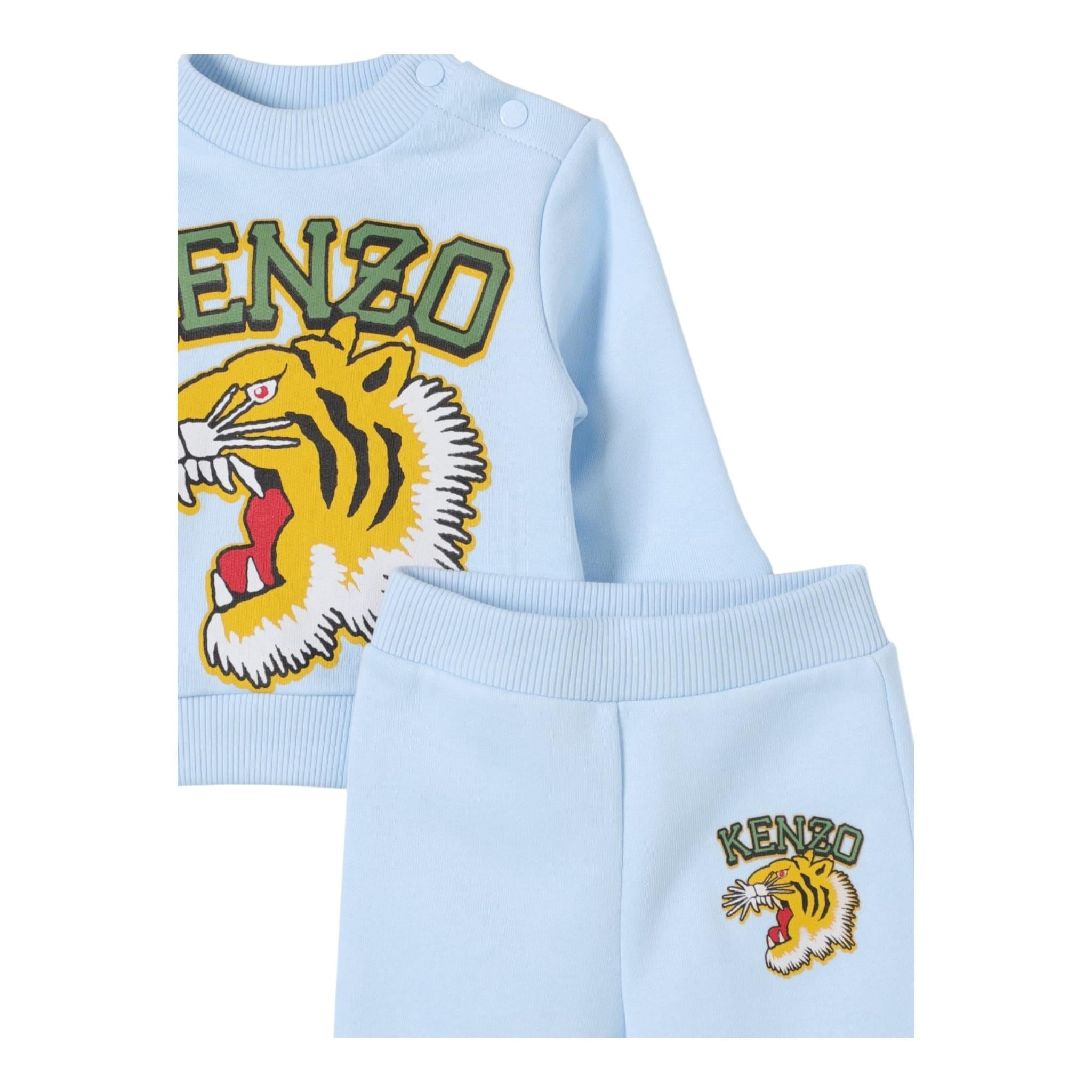 KENZO completo 2pz tinta unita felpa-pantalone Azzurro per Bambino K60515J AZZURRO KENZO