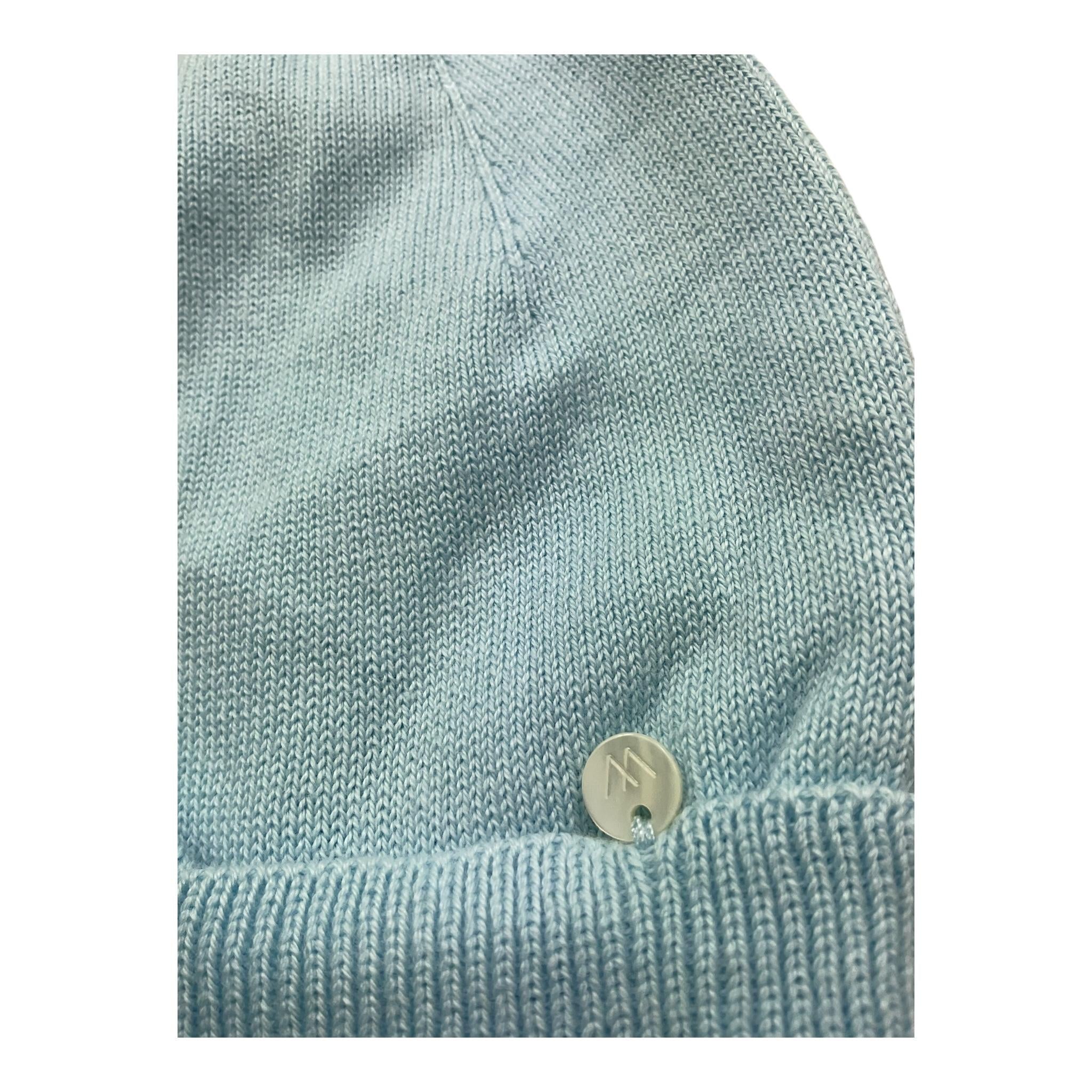 WEDOBLE cappello tinta unita con logo Azzurro per Neonato V2110307D AZZURRO WEDOBLE