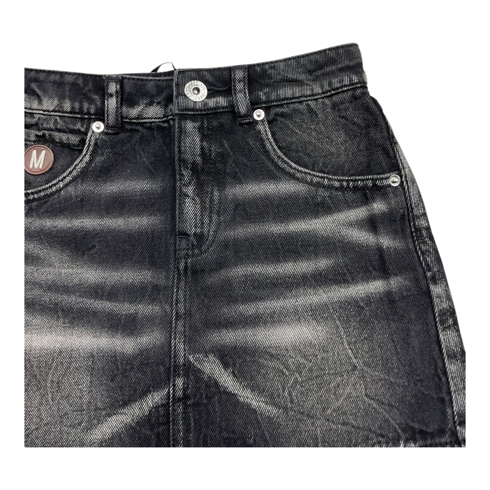 MOSCHINO gonna in denim tinta unita Nero per Bambina HDJ03Z NERO MOSCHINO