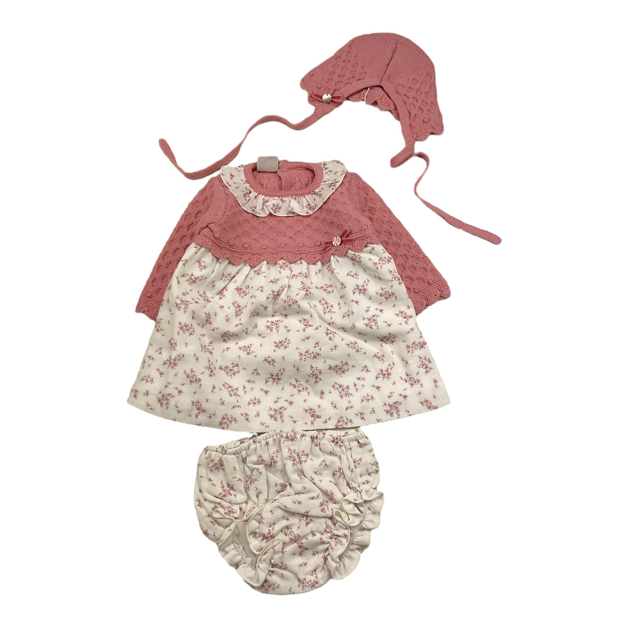 PAZ RODRIGUEZ abito set 3pz abito-cappello-coulotte Rosa per Neonata 004111981 ROSA PAZ RODRIGUEZ