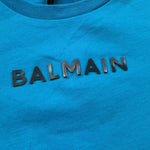 BALMAIN t-shirt girocollo tinta unita con stampa Azzurro per Neonato BS8571 AZZURRO BALMAIN