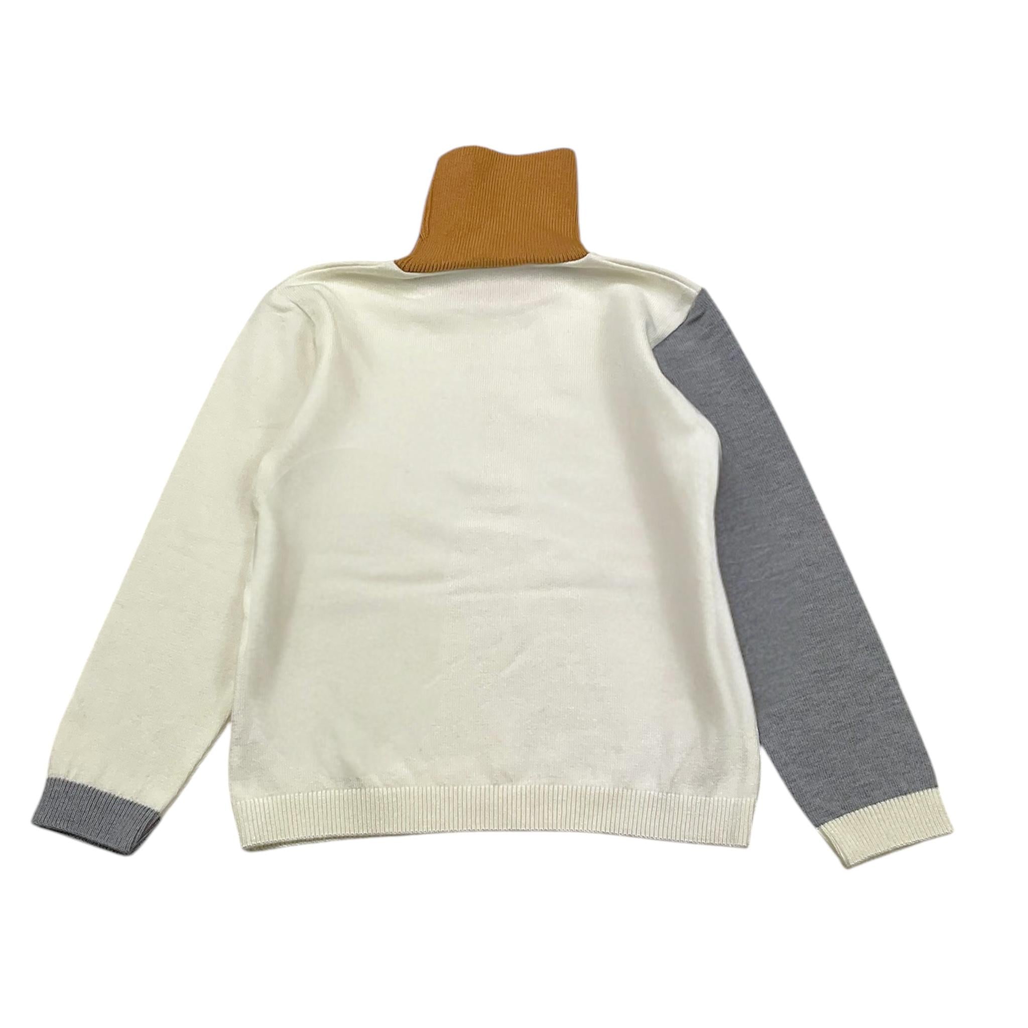 EMANUEL PRIS maglia tricolore collo alto Panna per Bambino EMG7078N PANNA EMANUEL PRIS