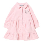 MOSCHINO abito manica lunga tinta unita in camoscio Rosa per Neonata MDV0BI ROSA MOSCHINO