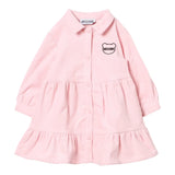 MOSCHINO abito manica lunga tinta unita in camoscio Rosa per Neonata MDV0BI ROSA MOSCHINO