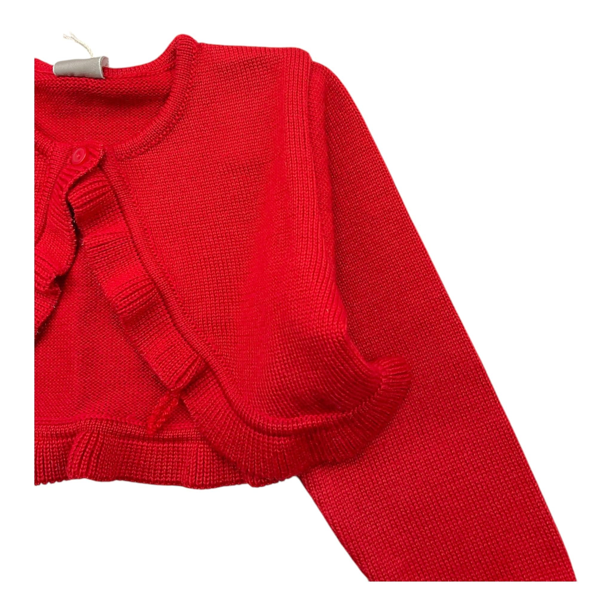 MARLU' coprispalle tinta unita con bottone Rosso per Neonata MU219267 ROSSO MARLU'