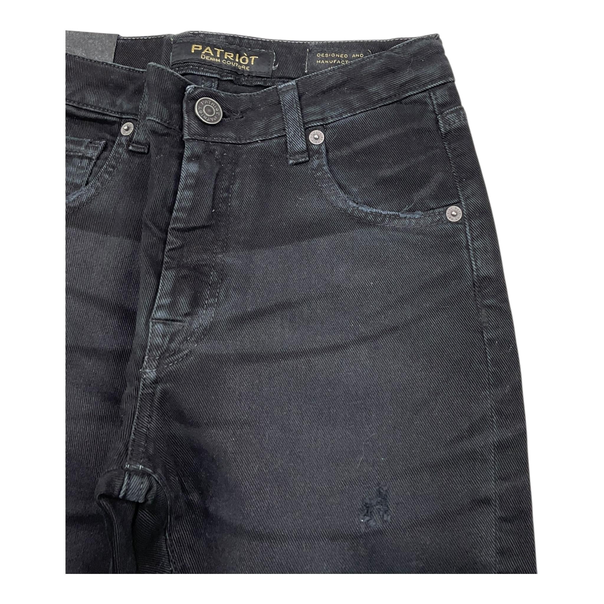PATRIOT jeans tinta unita con girovita regolabile Nero per Bambino PB1270 NERO PATRIOT