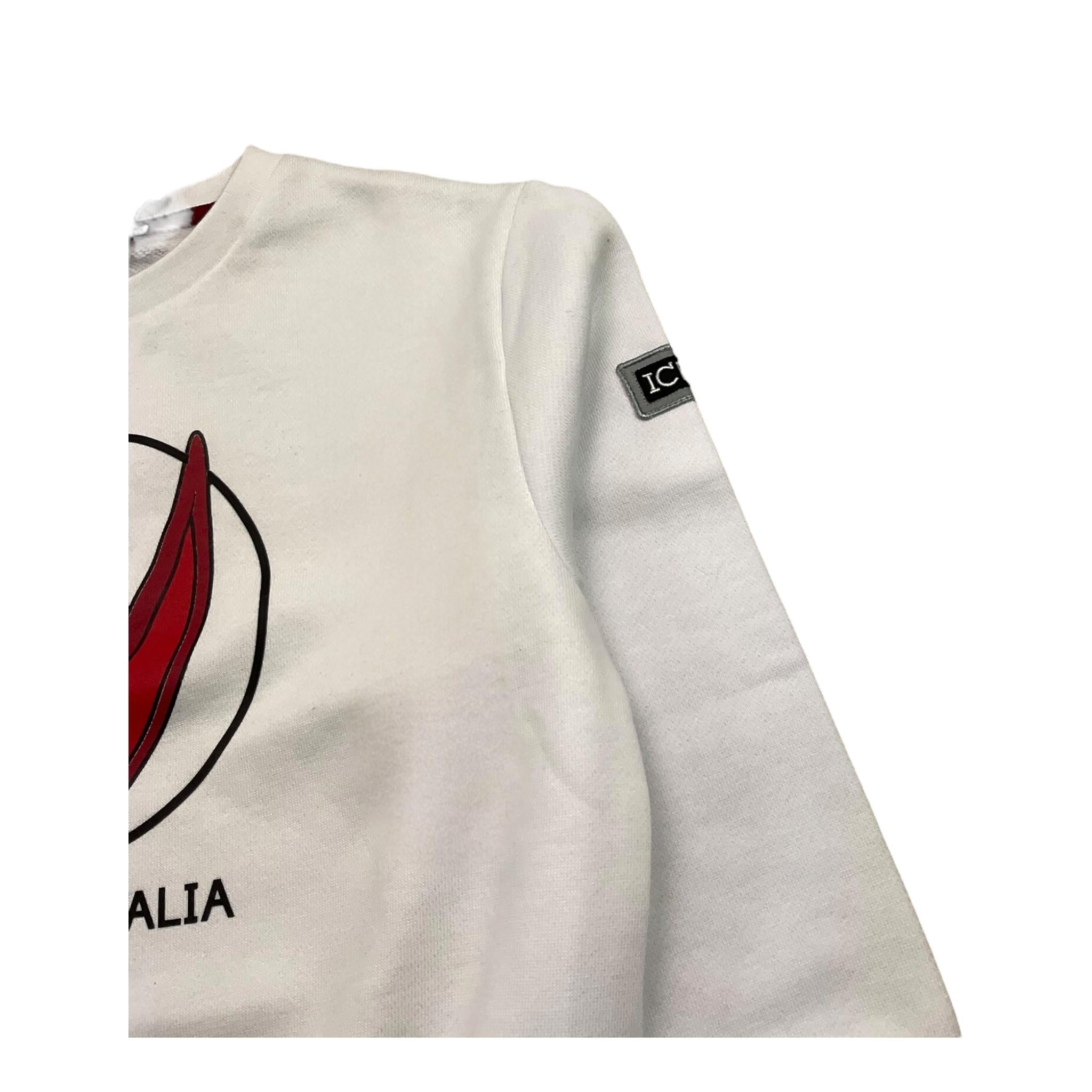ICEBERG felpa tinta unita girocollo con stampa Bianco per Bambino MFICE5333BX BIANCO ICEBERG