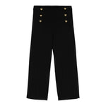 MOSCHINO pantalone tinta unita modello palazzo con bottoni in contrasto Nero per Bambina HDP05YX NERO MOSCHINO