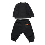 MOSCHINO completo 2pz tinta unita felpa-pantalone Nero per Neonato MUK05F NERO MOSCHINO