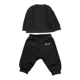 MOSCHINO completo 2pz tinta unita felpa-pantalone Nero per Neonato MUK05F NERO MOSCHINO