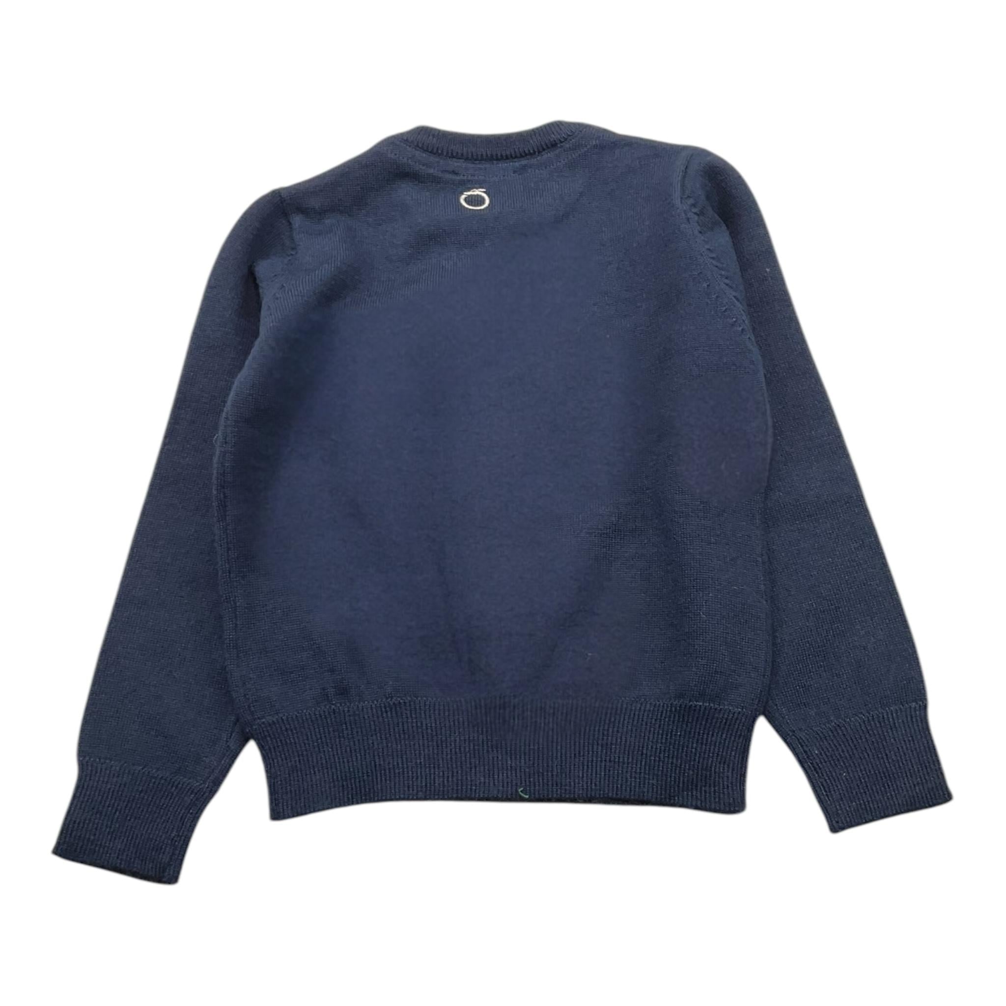 TRUSSARDI maglia tinta unita girocollo con stampa Blu per Neonato TIA24149MA BLU TRUSSARDI