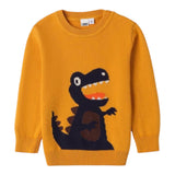 I DO maglia girocollo tinta unita cn ricamo dinosauro Senape per Neonato 4A416 SENAPE I DO