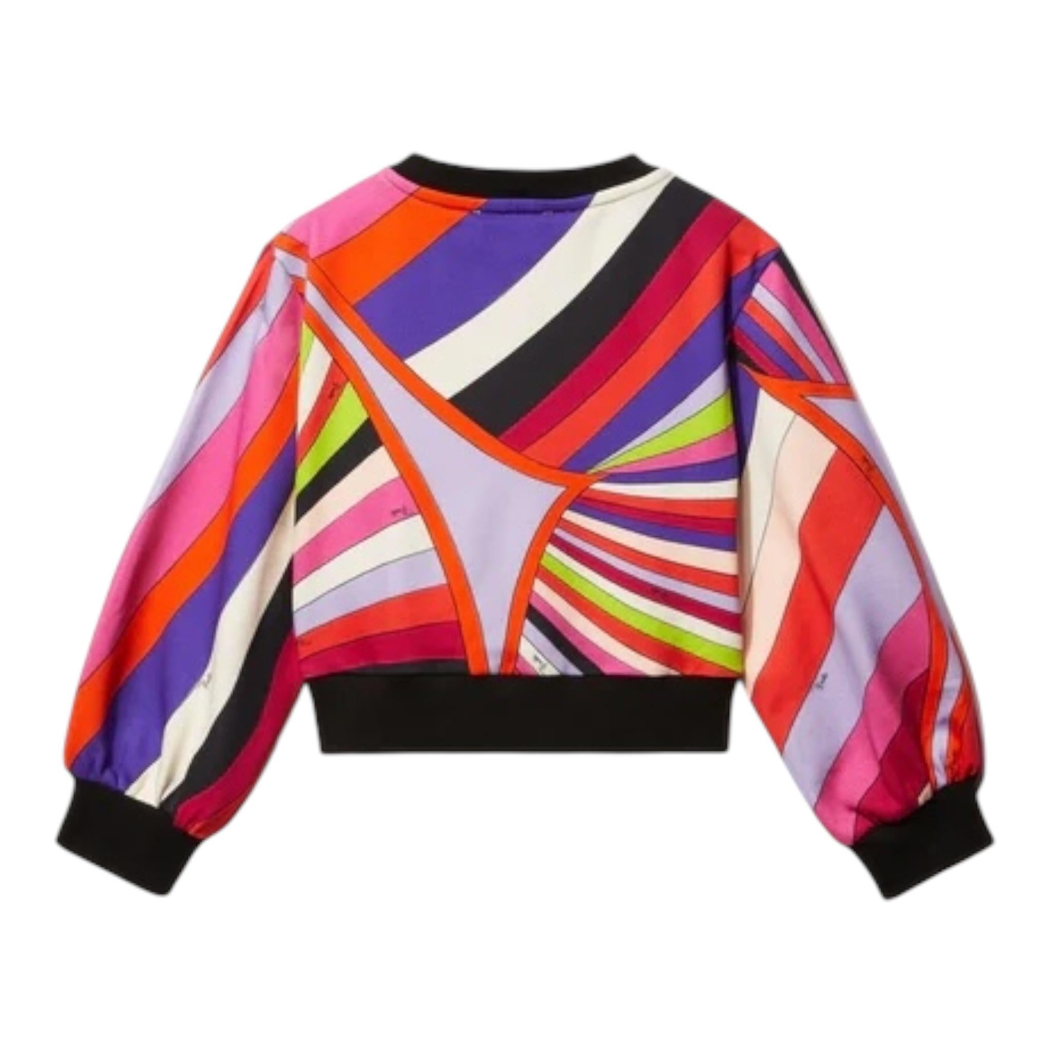 EMILIO PUCCI felpa con scollo a v stampa fantasia Multicolor per Bambina PT4A30X MULTICOLOR EMILIO PUCCI