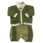 COLORI CHIARI completo 3 pezzi camicia-salopette-cardigan Verde per Neonato MF437171 VERDE COLORI CHIARI