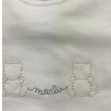 MARLU' bavetta tinta unita con stampa Bianco per Neonato IB52BAV BIANCO MARLU'
