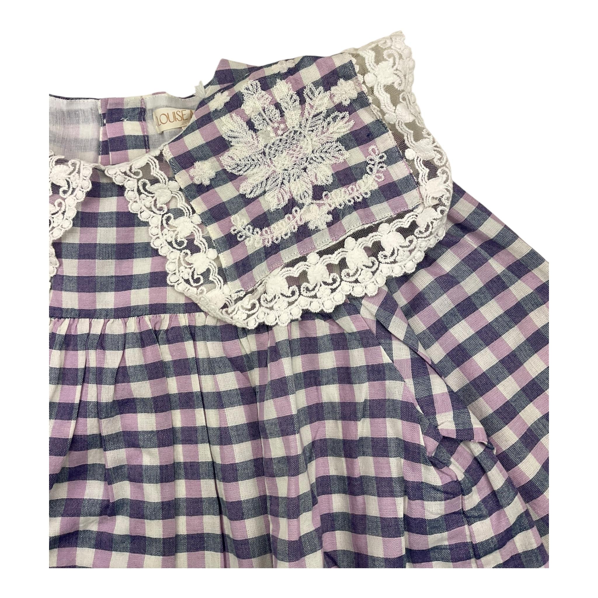 LOUISE MISHA abito tinta unita con fantasia a quadri Lilla per Bambina GRIW24S0186 LILLA LOUISE MISHA
