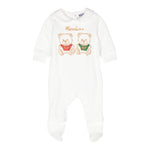 MOSCHINO tutina tinta unita manica lunga con stampa orso Bianco per Neonato MMY066 BIANCO MOSCHINO